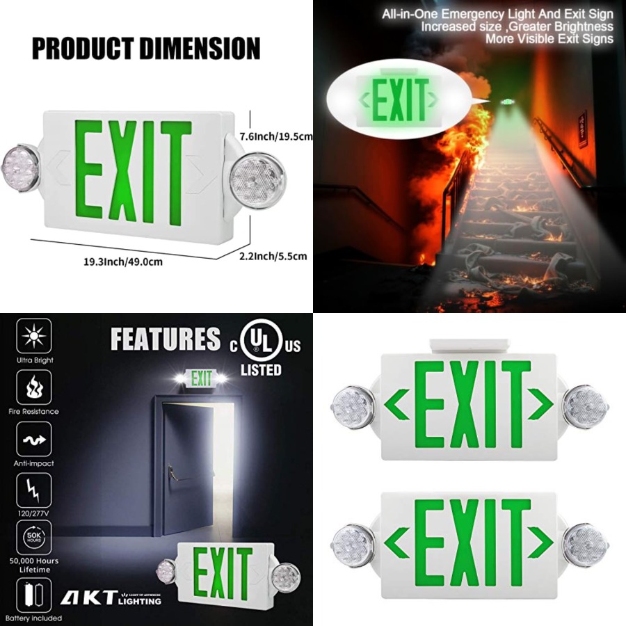 Emergency Exit Sign - إضاءة مخارج الطوارئ، إشارة خروج قابلة